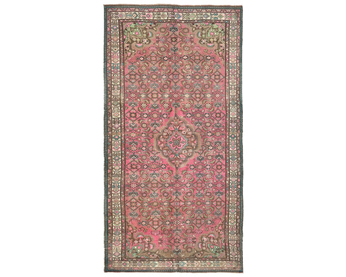 5x10 Vintage Pink Persian Style Hand Knotted Low Pile Wool Area Rug